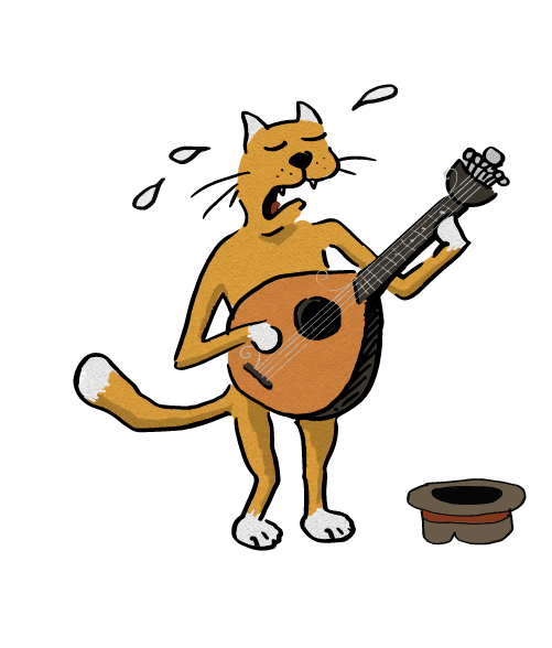 Gato músico Porta 6
